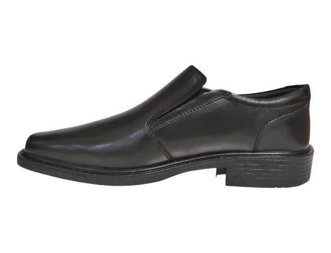 Esse Comfort Men's Leather Wide Width Plain Toe Slip-On - Black - view 3