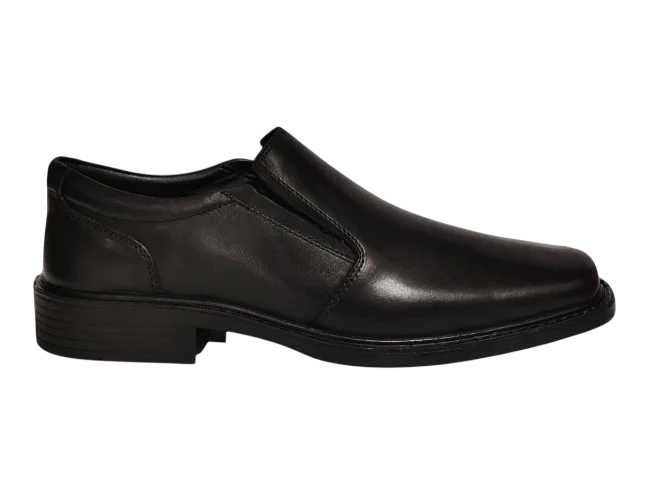 Esse Comfort Men's Leather Wide Width Plain Toe Slip-On - Black - view 2