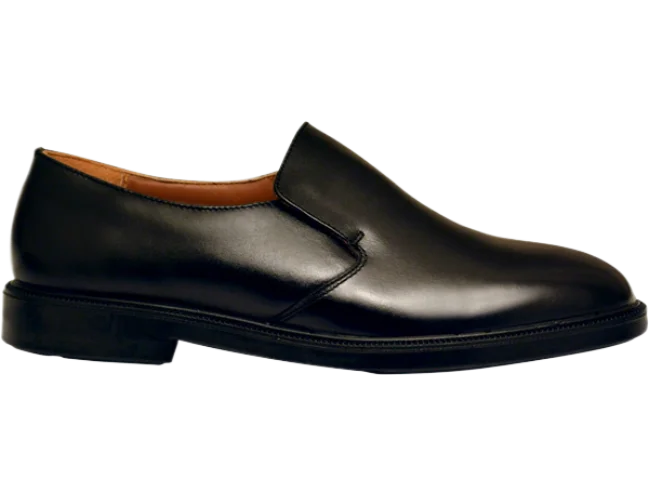 Wizfort Men's Leather Plain Toe Traditional Loafer - Black - view 5