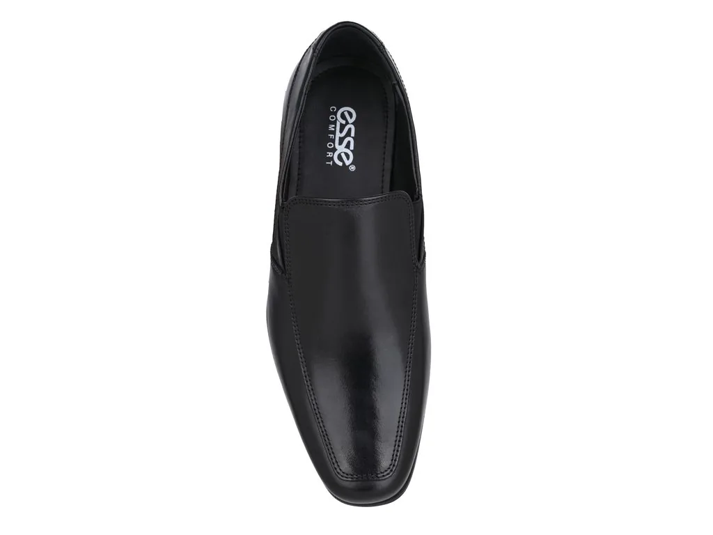 Esse Comfort Men's Leather Moc Toe Loafer - Black - view 6